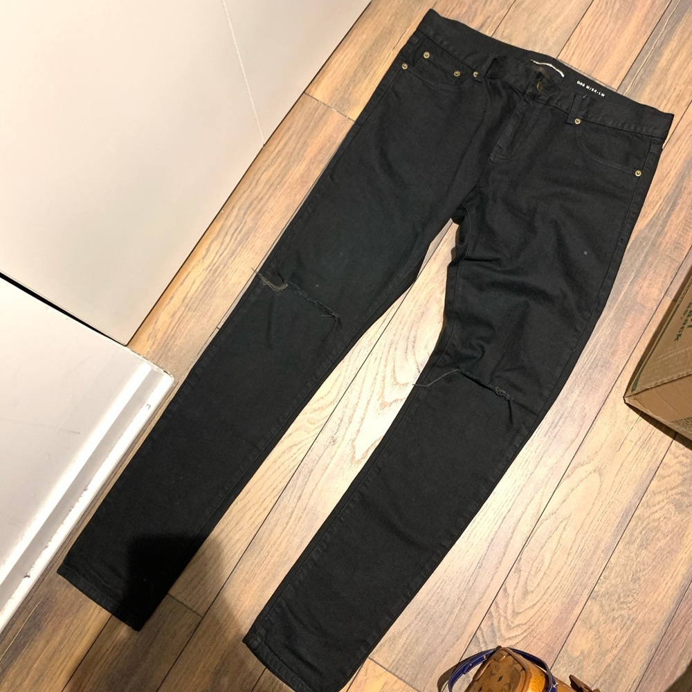 Saint Laurent Paris black coated jean